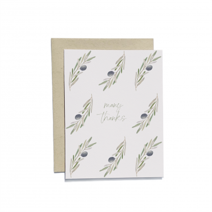 Olive Branch Many Thanks Card